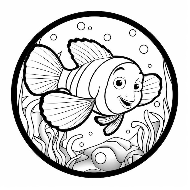 Under water kawaii coloring book worksheet for kids