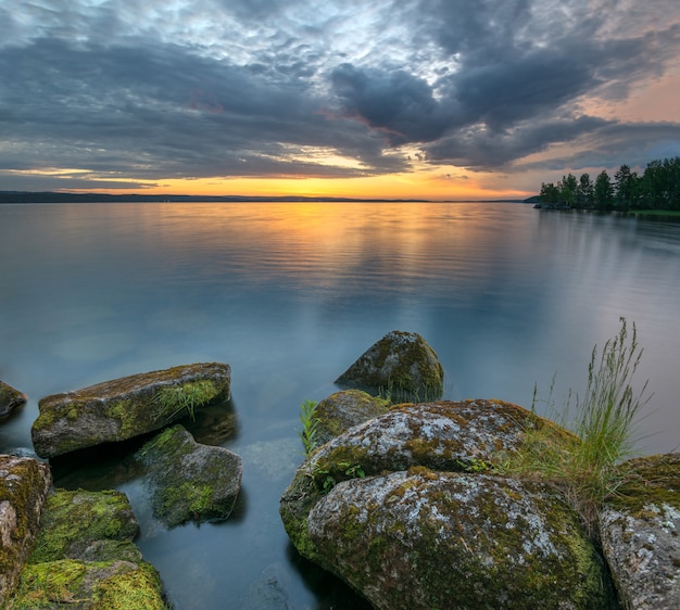 Water landscape with textured foreground