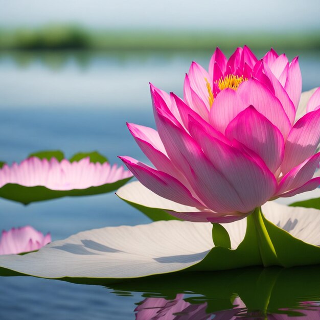 写真 水のリリー花 蓮の花