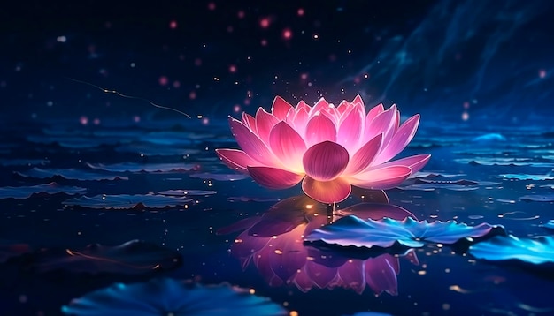 A water lily in the dark