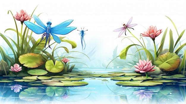 water lily scene