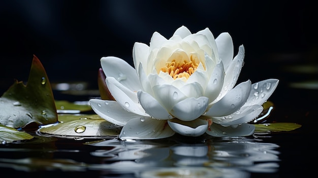 Foto fiore bianco sull'acqua