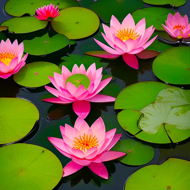 Water lily with a green background generated by ai
