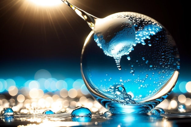 water liquid splash in sphere shape isolated on white background 8k trending on artstation