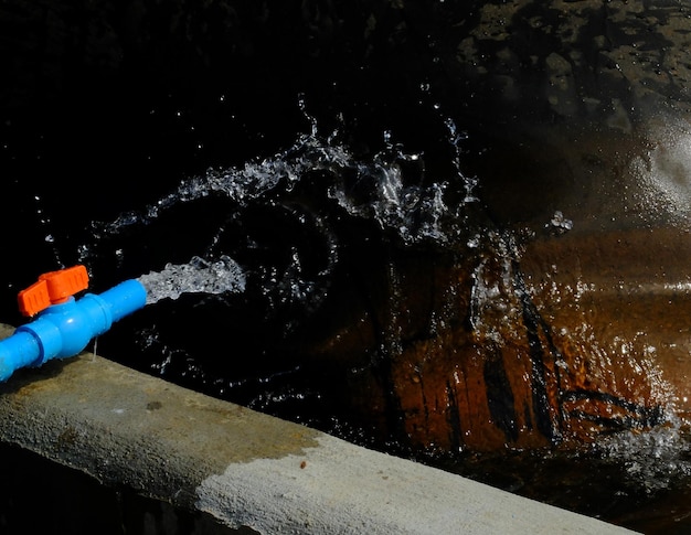 写真 水の保全に関する水の失われた概念のアイデア