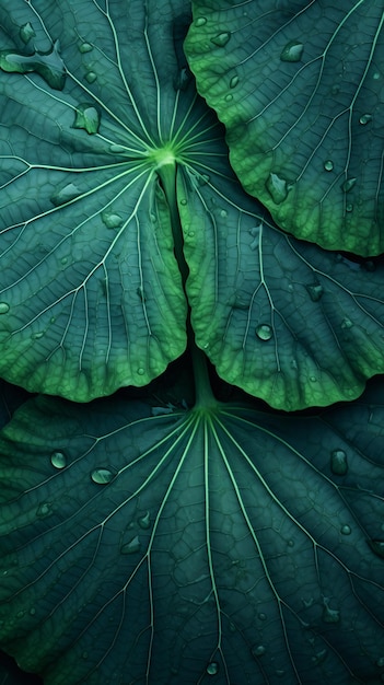 Water on lotus leaf illustration