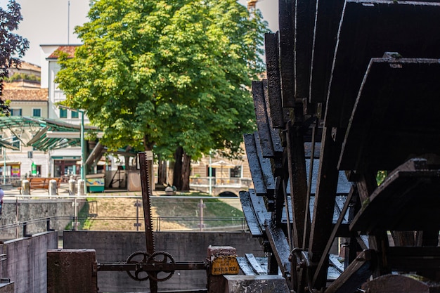 Water mill in Treviso, Italy located in Pescheria Island in the city center