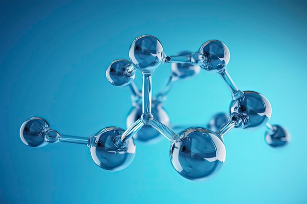 Photo water molecule model ai technology generated image