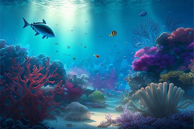 Under water ocean background landscape Generative Ai