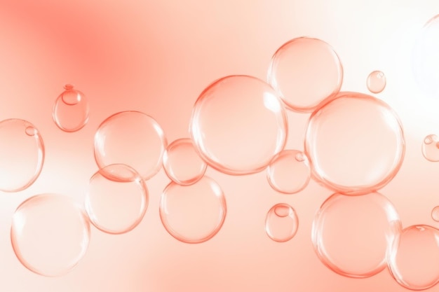 Water and oil bubble on the red background abstract backdrop 3d render