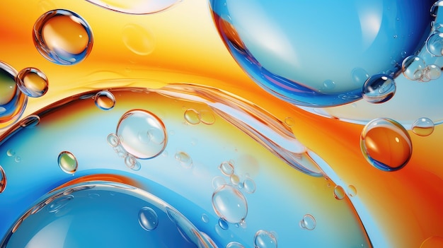 写真 水油泡 光沢のあるイラスト ドロップ液体 ゴールド 有機オリーブ ゴールデン水油泡 光沢のあるai生成