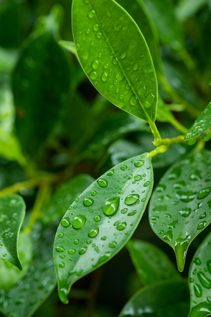 Water op verlofachtergrond, groene bladnatuur