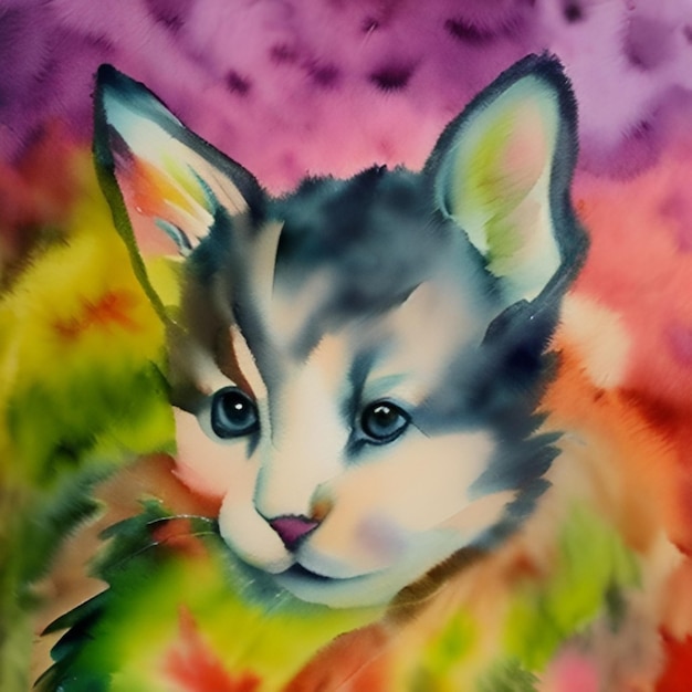 Water paint cat