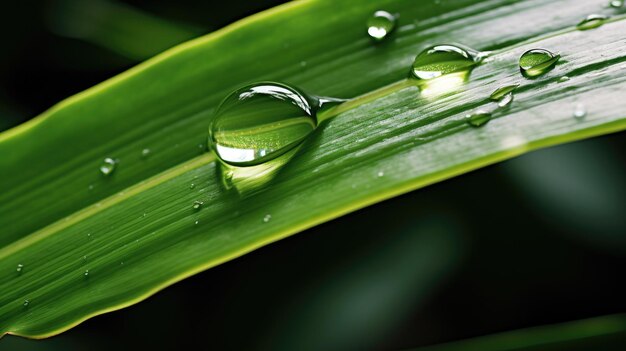 Water on palm leaves Generative AI