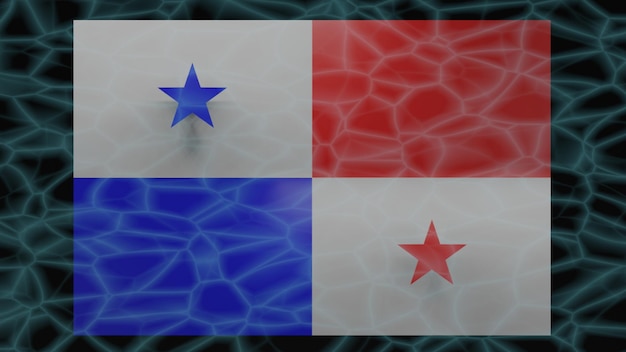 Under water of Panama flag 3D Rendering