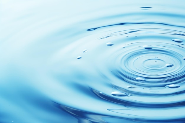 Water Panoramic Banner Background with Rings and Ripples AI Generated