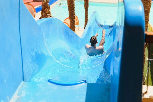 Water park in tropical resort