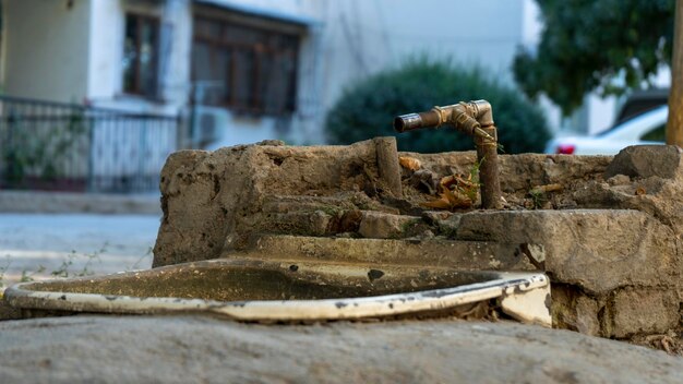 Photo water pipe in a street