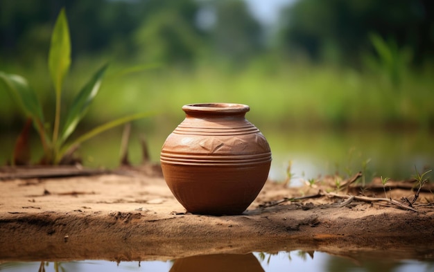 water pot stylish look view on white background