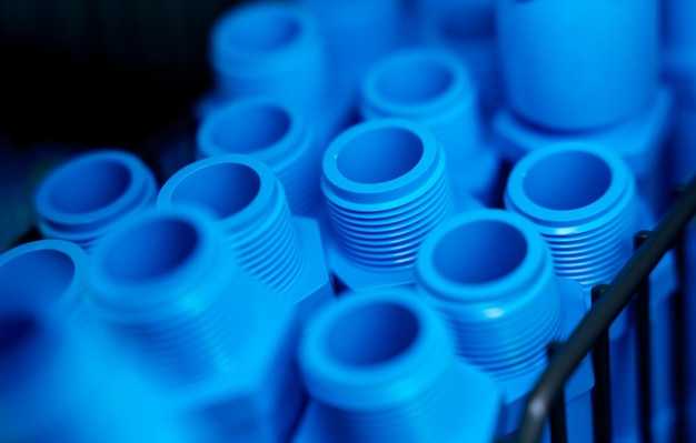 Photo water pvc pipes placed on the shelf in the building materials store