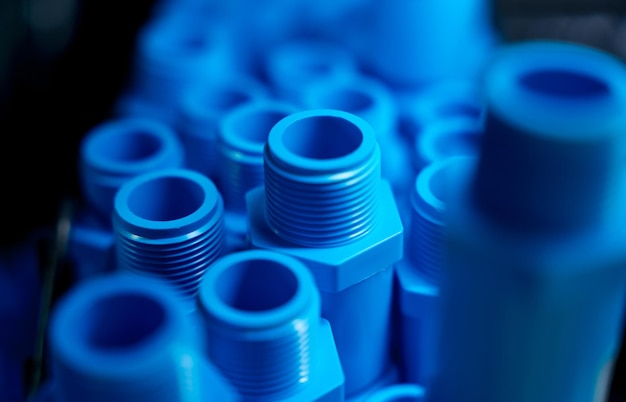 Water pvc pipes placed on the shelf in the building materials store