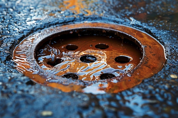 Photo water running down drain