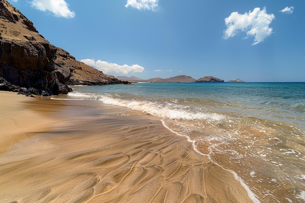 Water And Sand Crystalline Beach in Lanzarote Spain for Summer Travel