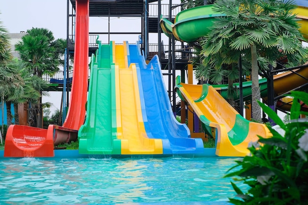 Water slide in the water park