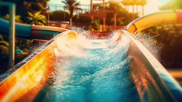 A water slide at the water park