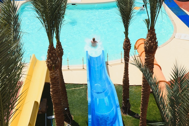 Water slides at the water park