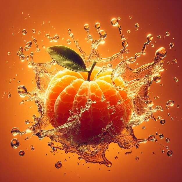 Water spetterend verpletterend op verse Clementine oranje gradiënt achtergronden
