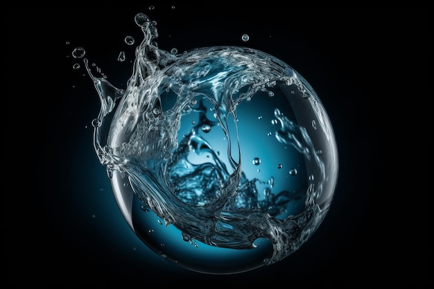 Water sphere shape liquid Generate Ai