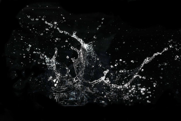 Water splash black background backdrop fresh