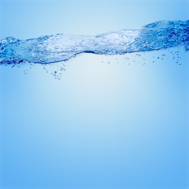 Water splash on blue background