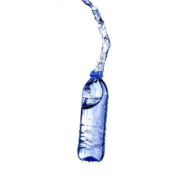 Water splash from a plastic bottle