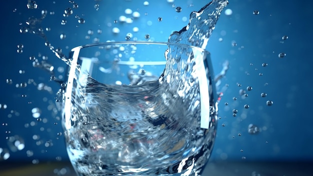 water splash in glass