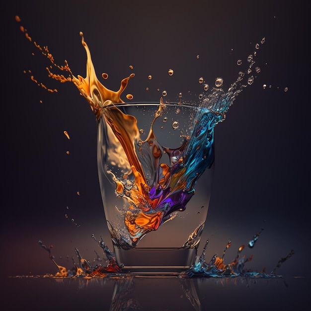 Water splash in the glass