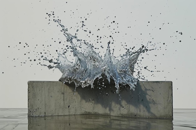 Photo water splash on a gray