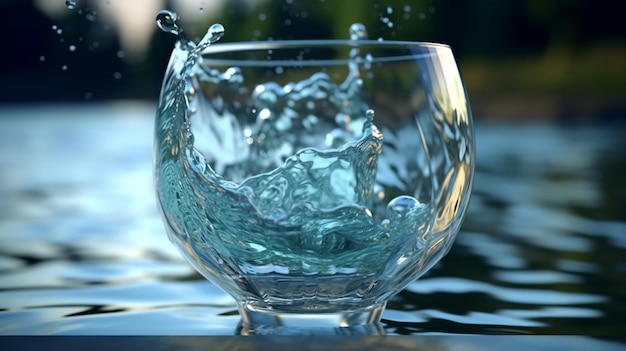 Фото Всплеск воды в стекле