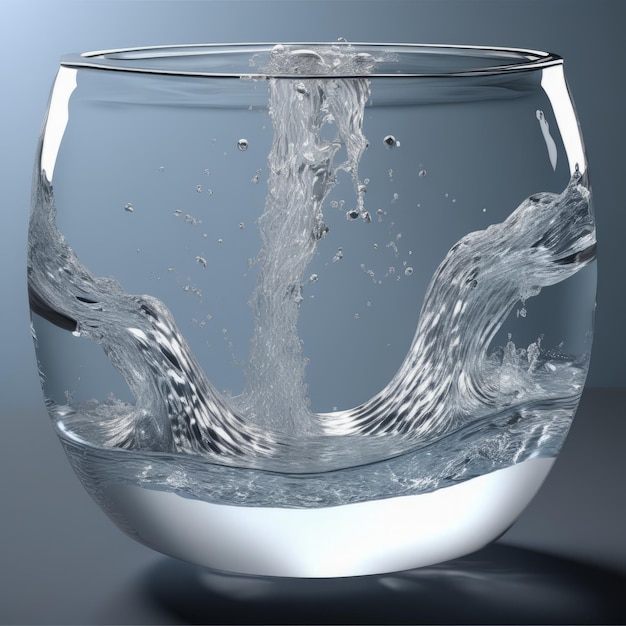 water splash in water glaswater splash in waterglas3d illustratie van transparante splash w