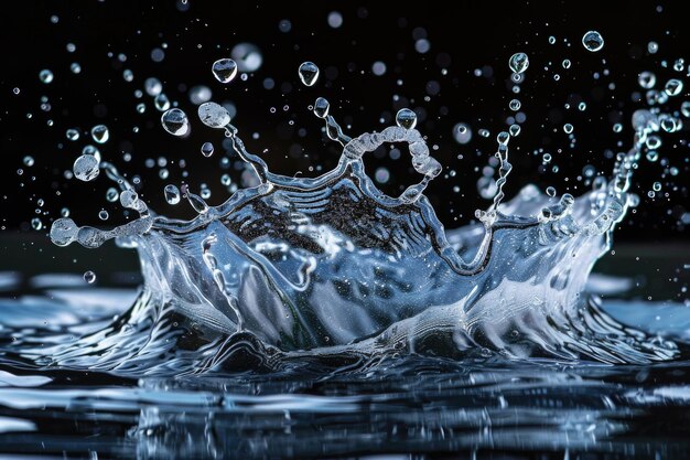 water splash isolated on black background