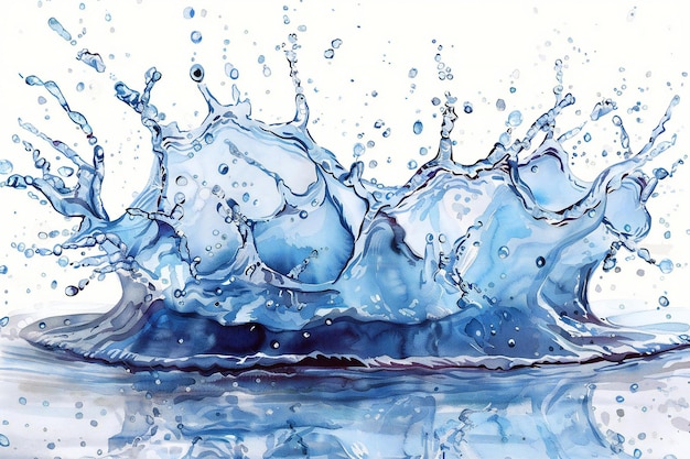 Photo water splash isolated on white background illustration