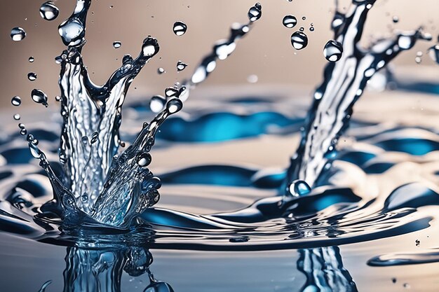 색 배경에 물 어리 액체 방울이 어져 인공지능이 생성됩니다.