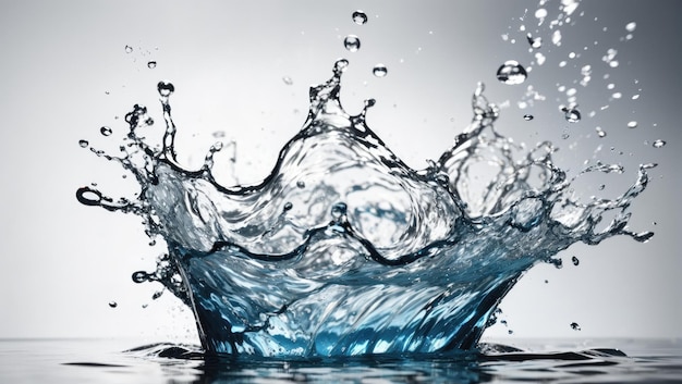 Splash d'acqua su sfondo bianco fotorealistico stock photo