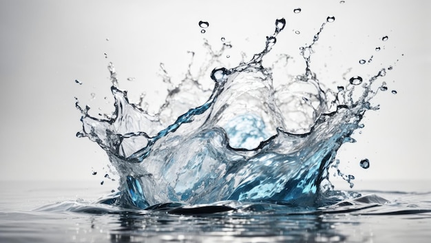 Water Splash on White Background Photorealistic Stock Photo