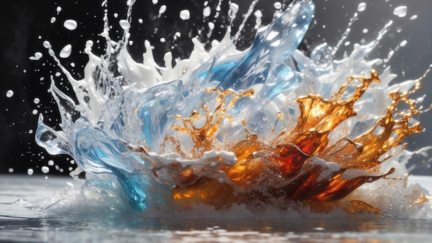 Water Splash on White Background Photorealistic Stock Photo