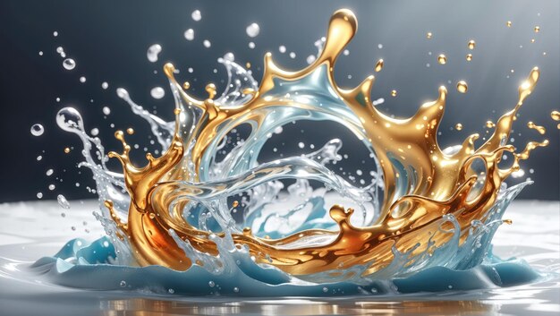 Water Splash on White Background Photorealistic Stock Photo