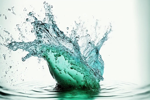 아름다운 물방울이 날아가는 물 튀김 액체 모션 배경 AI 생성