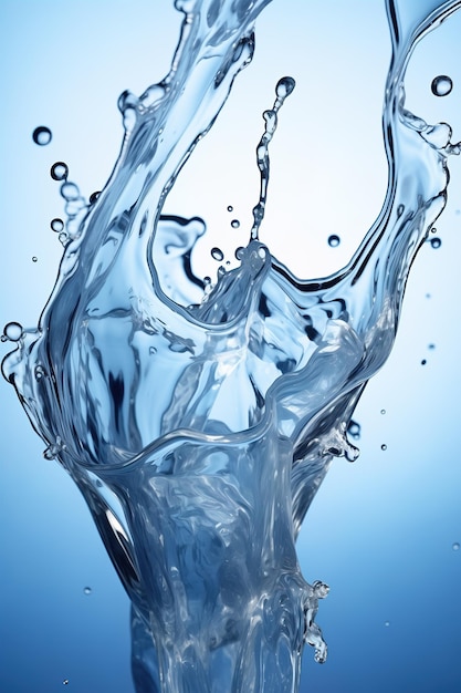 Water Splash with blue background