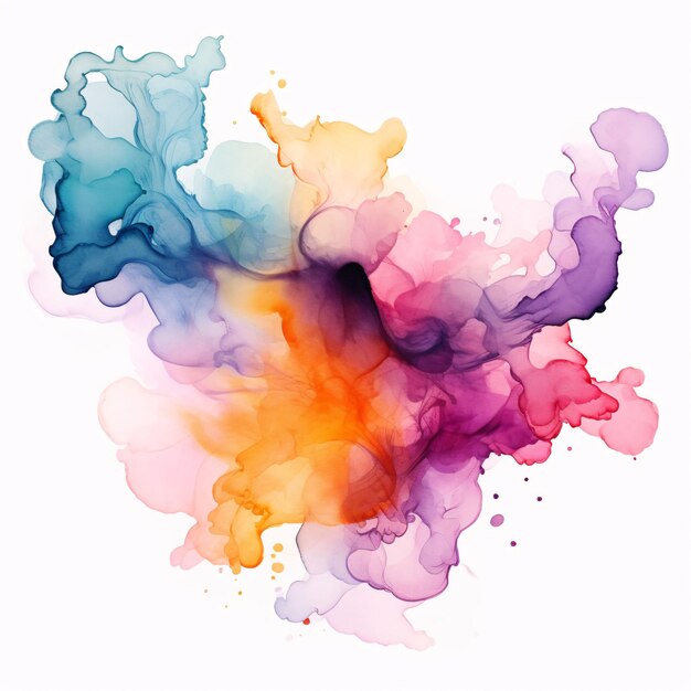 water splash with bright color generative ai